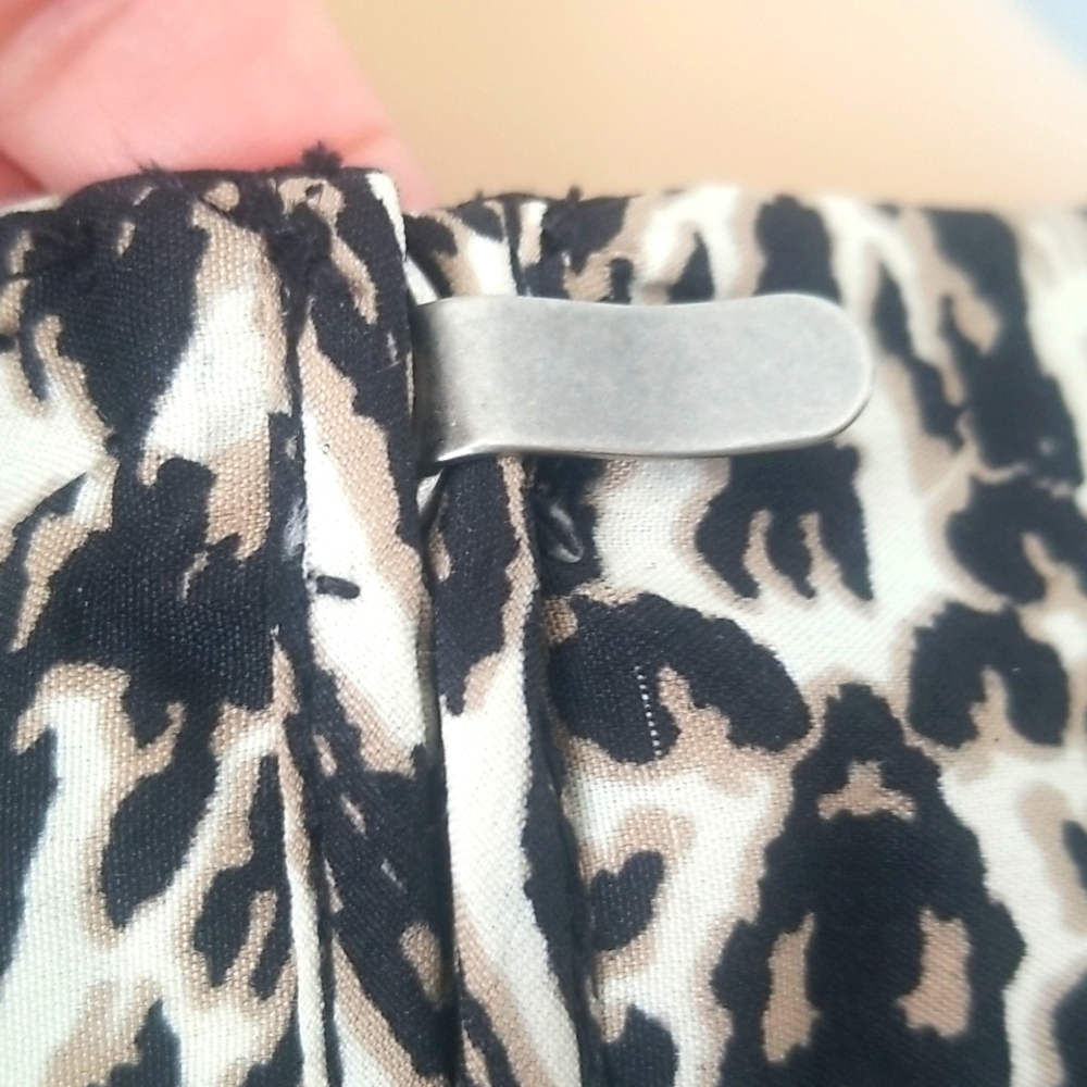 Point Zero Western Boho Animal Print Mixed Media Top SZ L - Picture 8 of 13
